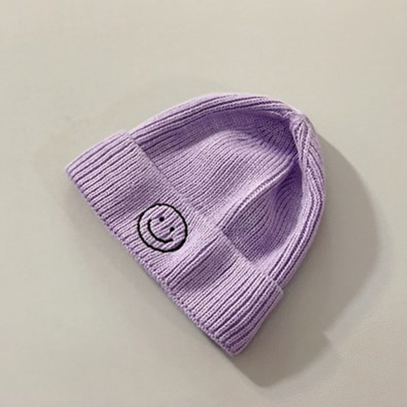 Knitted Smiley Face Beanie