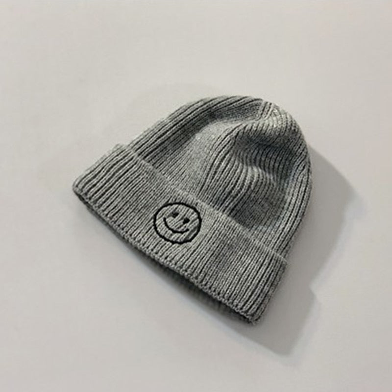 Knitted Smiley Face Beanie