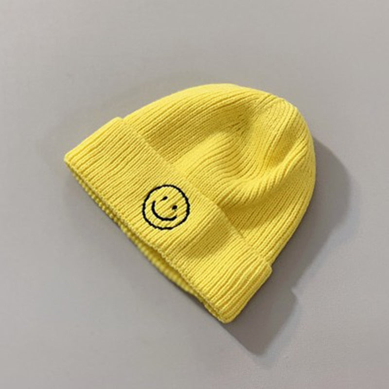 Knitted Smiley Face Beanie