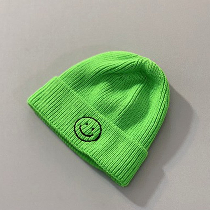 Knitted Smiley Face Beanie