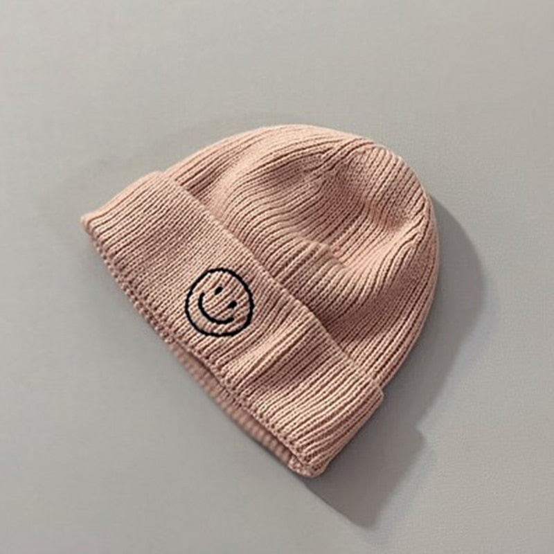 Knitted Smiley Face Beanie